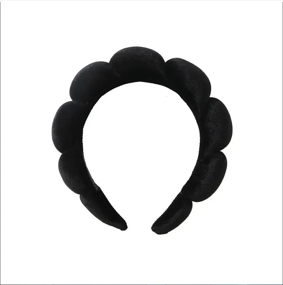 Soft Puffy Sponge Headband For Makeup Retro Terry Cloth - Smarsty