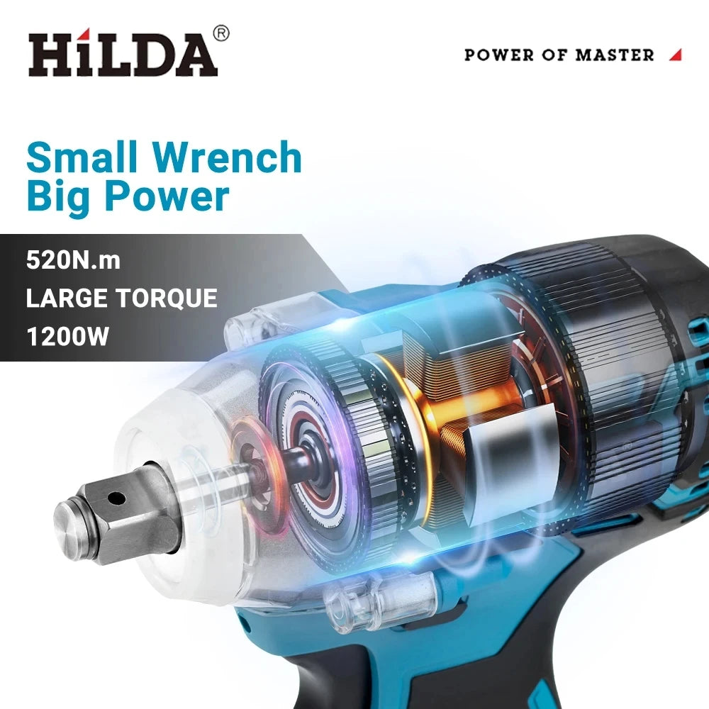 HILDA 18V Rechargeable Electric Impact Wrench for Car Maintenance - Smarsty