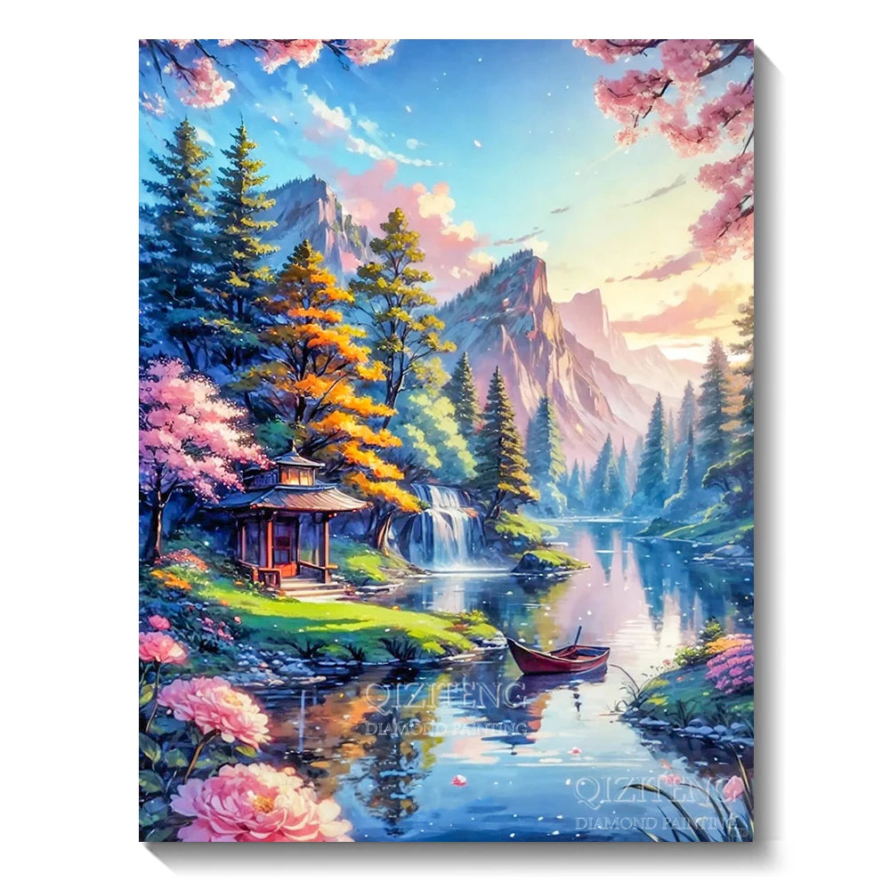 5D Diamond Art Aurora Landscape DIY Wall Decor - Smarsty