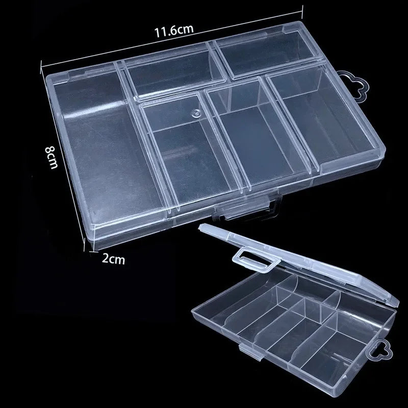 Transparent Plastic Jewelry Storage Box with Adjustable Compartments - Smarsty