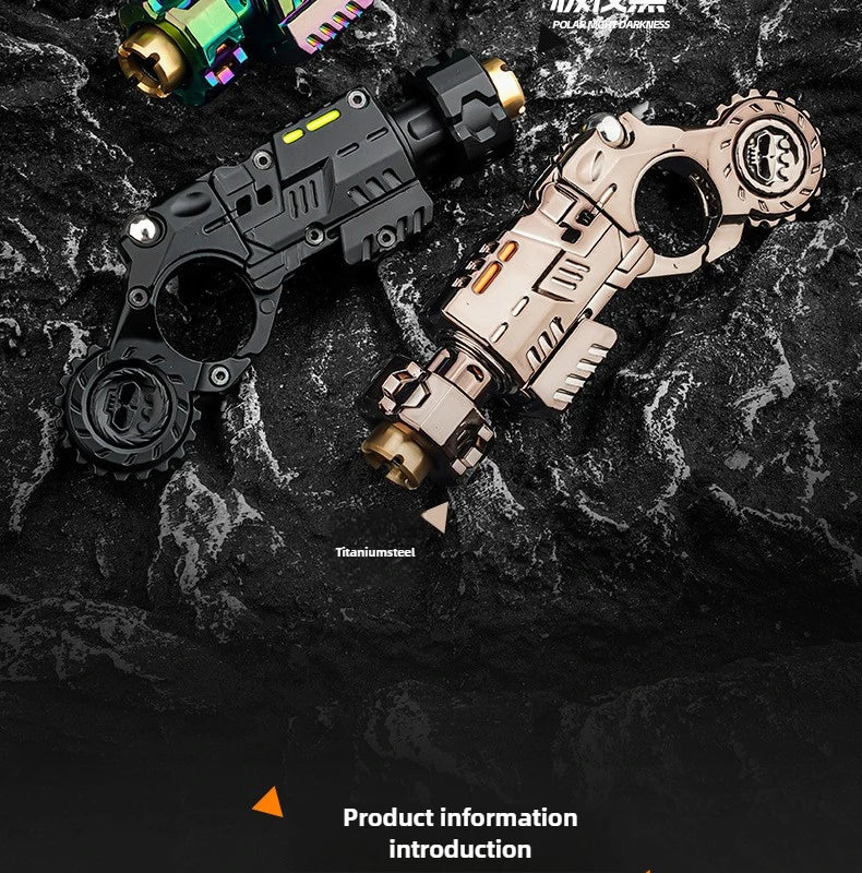 Shell-Ejecting Alloy Toy Pistol Set Stress Relief Fidget Sensory Toy Mini Finger Spinning Top EDC Desk Gadget Gift for Teen Boys - Smarsty