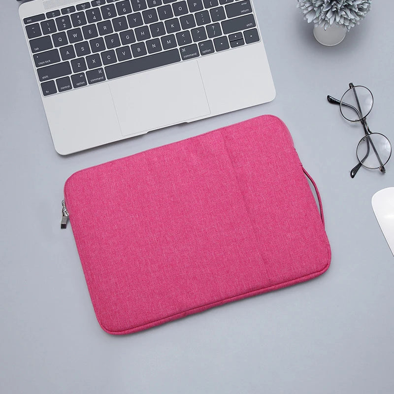 Denim Laptop Sleeve With Padded Inner Compartment Zipper