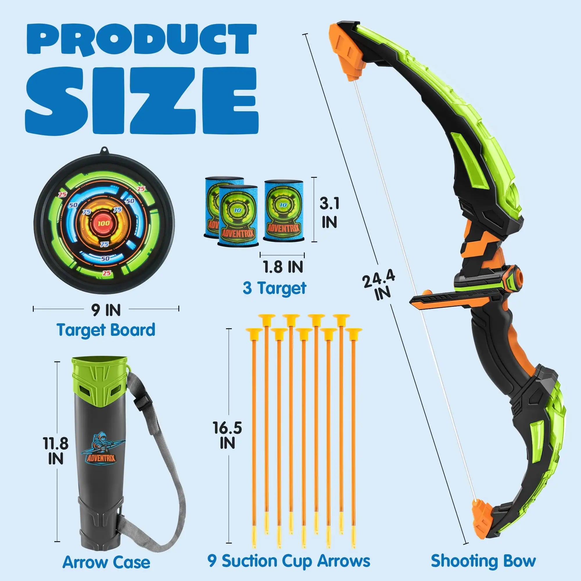 JOYFY Kids Bow Arrow Set with LED Flash Lights Outdoor Archery Set Toy with Suction Cup Arrows Great for Kids 6-12 Birthday Gift