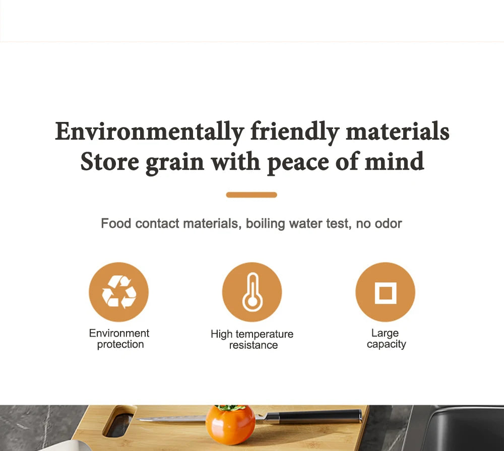 Insect Proof Moisture Proof Rice Box Grain Sealed Jar Kitchen Container 5/10KG Storage Kitchen Container Storage Box with Lid by Smarsty