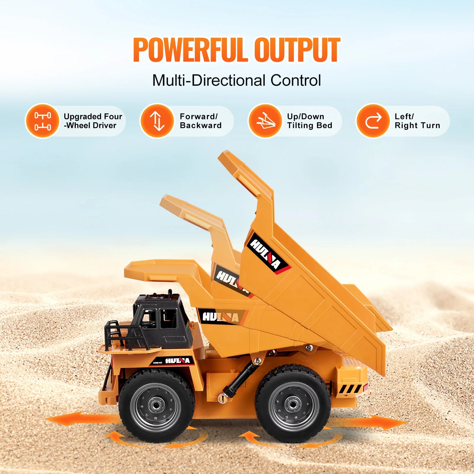 SucceBuy RC Car Children Toys Remote Control Dump Truck Toys 9-Channel with Battery for Toddlers Electric Car Kids Toys Gift