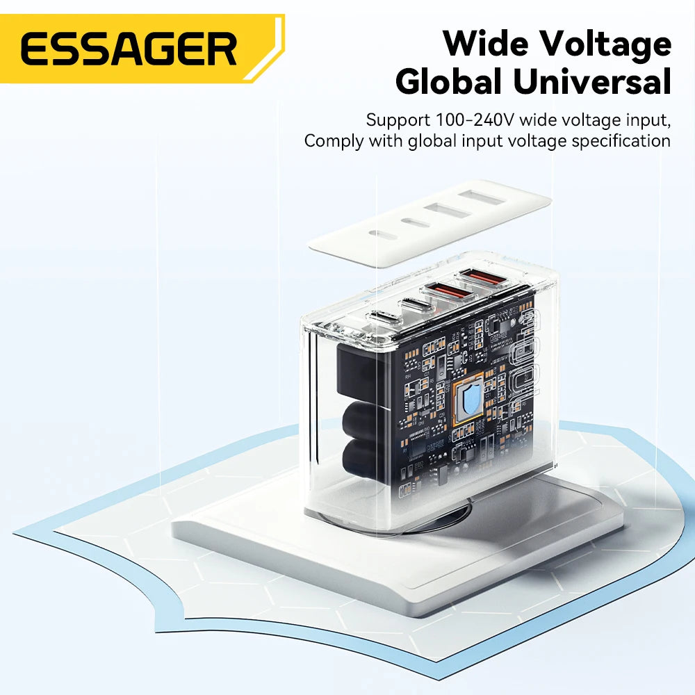 100W GaN USB3 C PD Charger For MacBook USKorea Plug - Smarsty