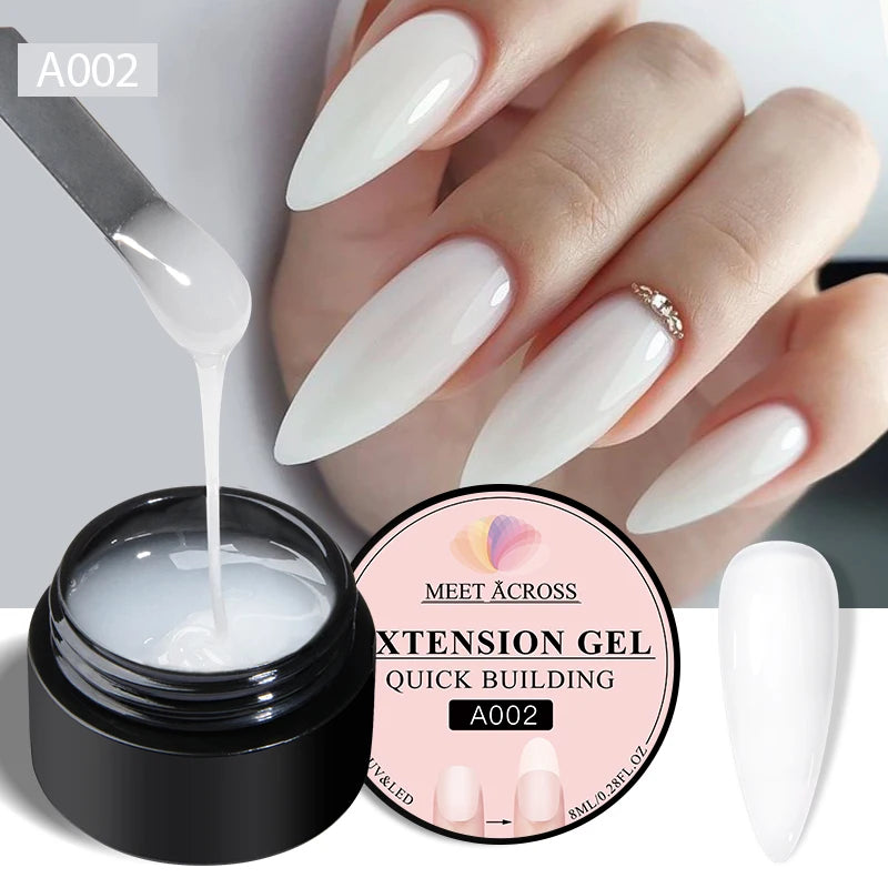Milk White Quick Extension Gel Nail Polish 8ml Long Lasting Shine - Smarsty