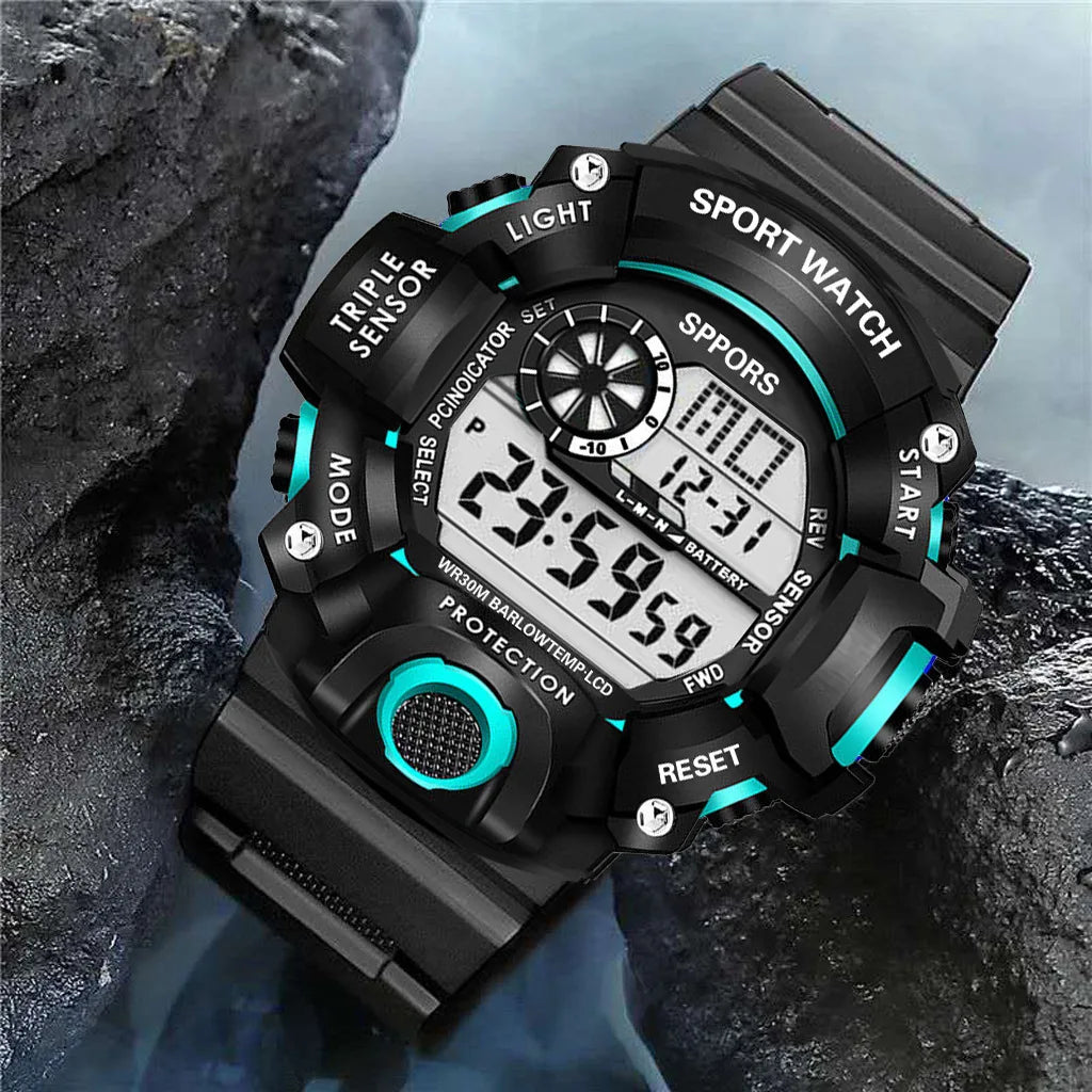 Men's Waterproof Sports Watch with Luminous Display and Alarm - Smarsty