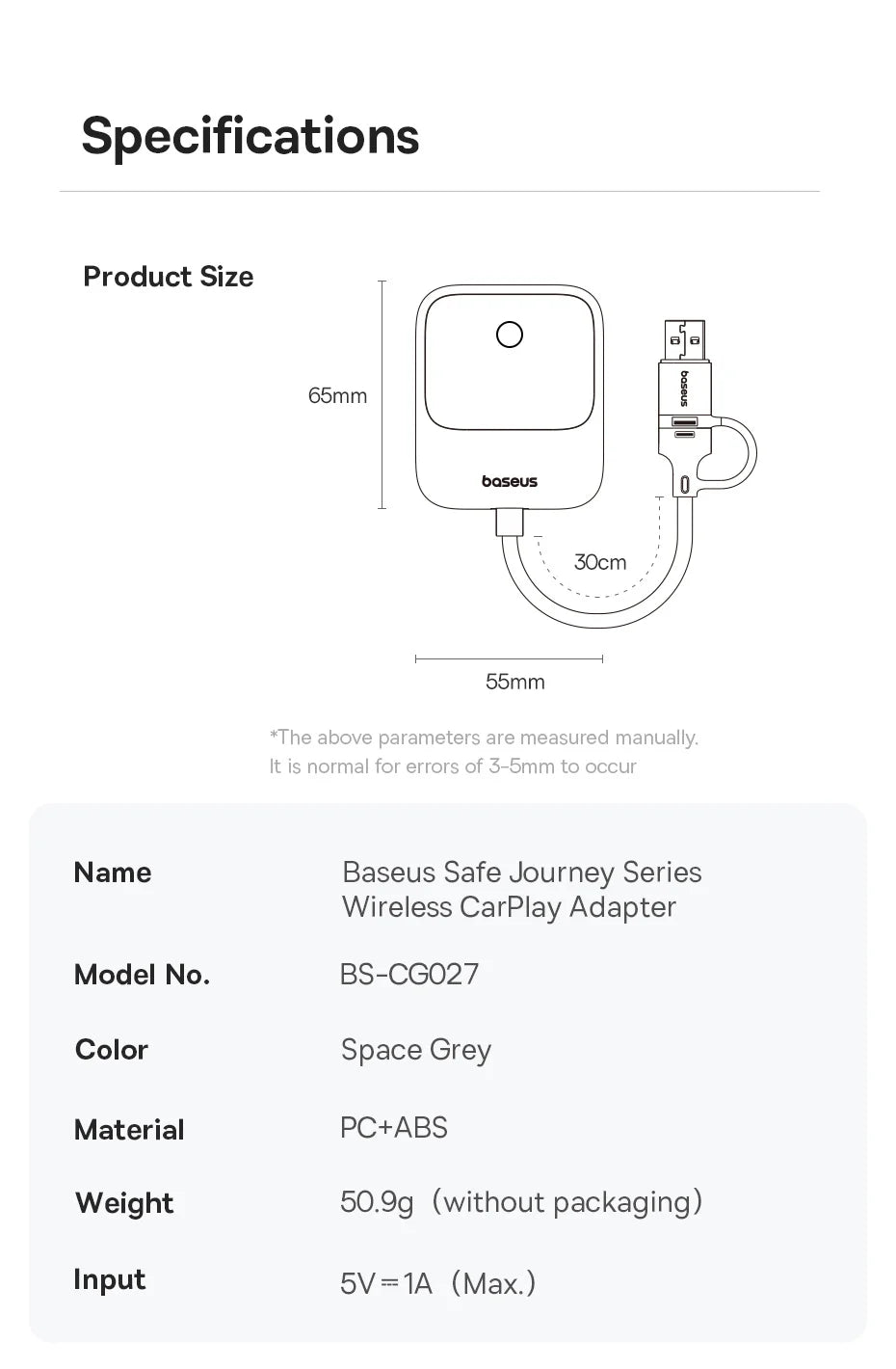 Wireless CarPlay Adapter Plug and Play Auto Connect - Smarsty