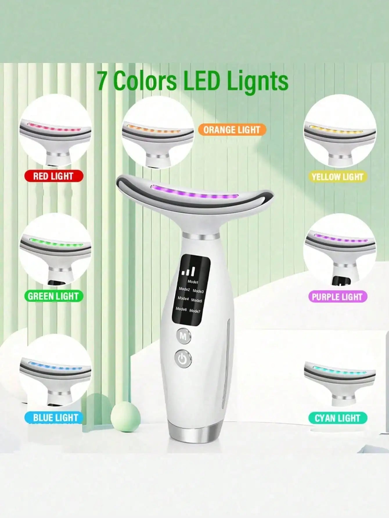 Color Light Face and Neck Beauty Device with 7 Modes - Smarsty