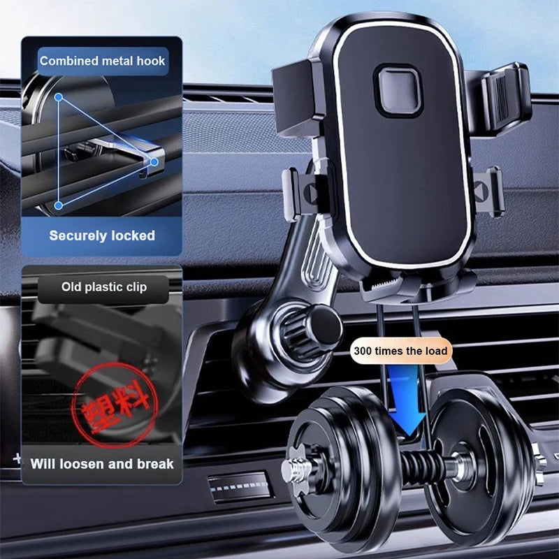 BLALION Car Phone Holder Gravity GPS Support 360 Degree Rotatable Anti Shaking Car Air Vent Mount For IPhone Pro Xiaomi Samsung - Smarsty