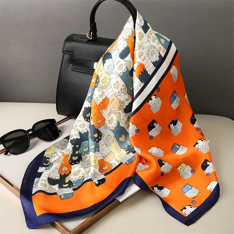 Luxury Silk Satin Scarf for Women with Sun Protection - Smarsty