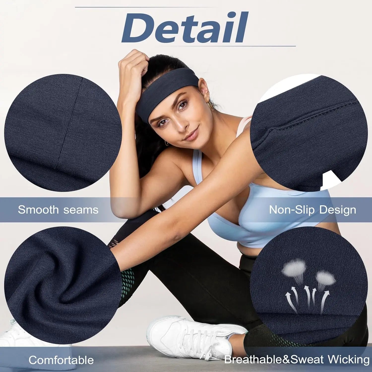 Unisex Sweat Absorbing Sports Headbands 6 Pack Cotton - Smarsty