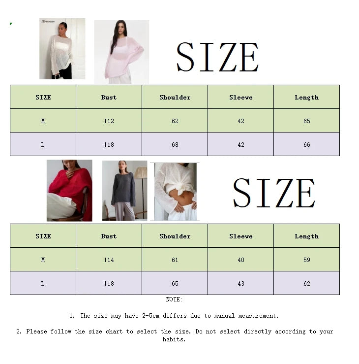 Hirsionsan Elegant Sweater Women 2024 Summer Autumn Casual Fashion Loose Women Pullovers Chic Pink White Jumper Sueter Mujer - Smarsty