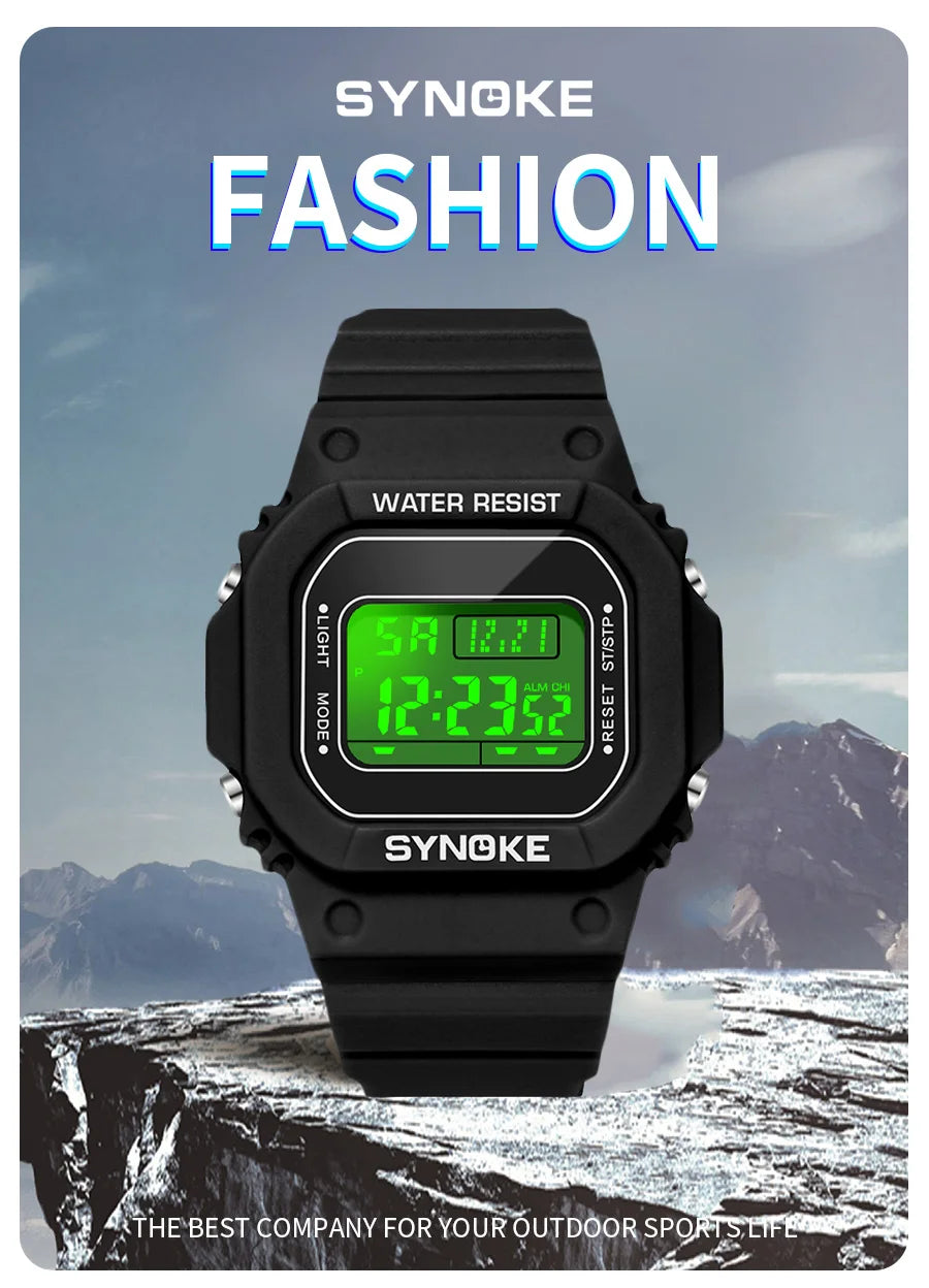 SYNOKE Outdoor Military Digital Watch for Men Waterproof and Luminous - Smarsty