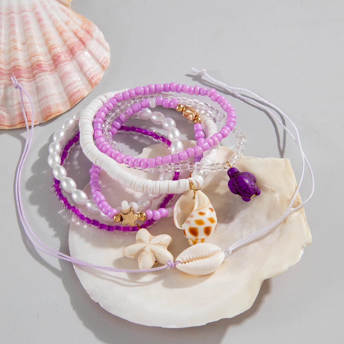 Bohemian Shell Beaded Bracelet Set for Women - Smarsty
