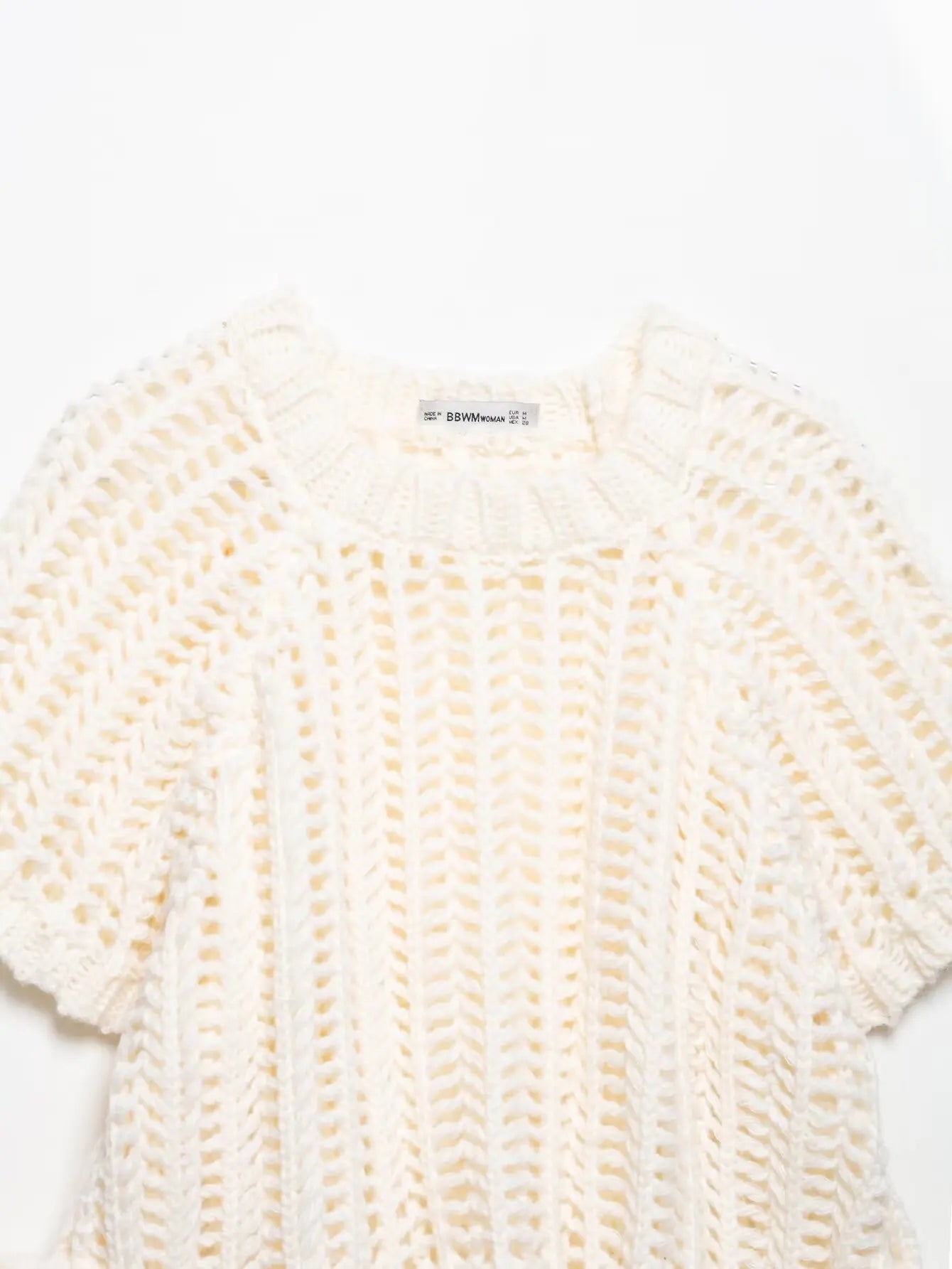 Hollow Out Knit Pullover Women Casual Round Neck Lace Up Bow Sweater Female Autumn Short Sleeves Solid Knitwears Lady - Smarsty