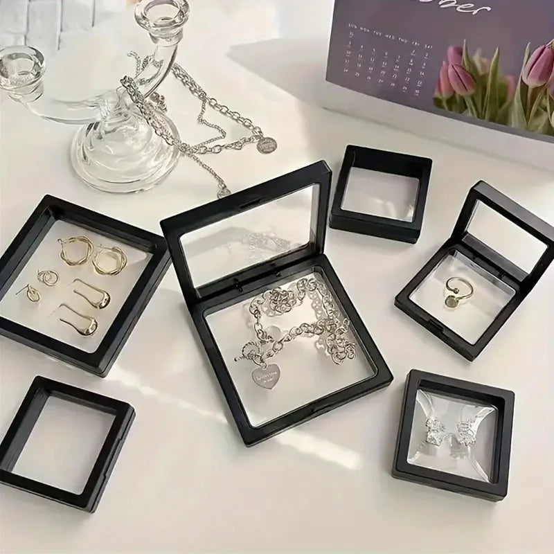 5Pcs Floating Jewelry Display Cases for Rings and Necklaces - Smarsty