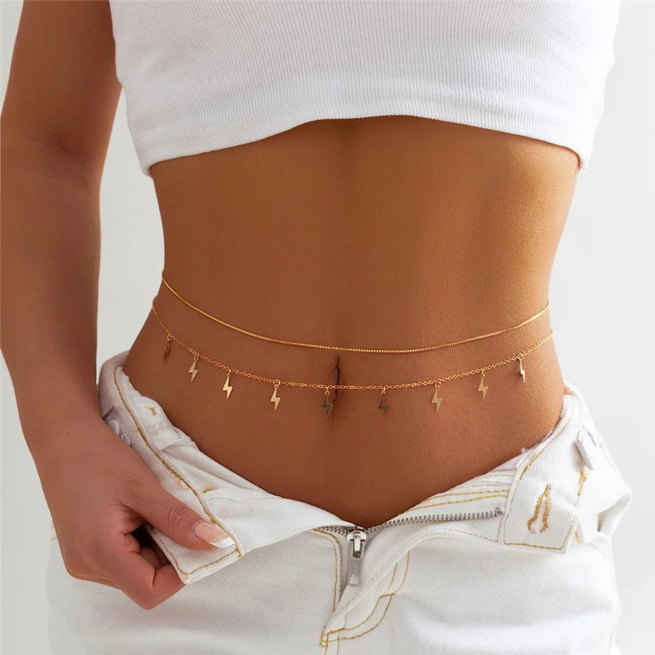 Boho Rhinestone Star Moon Belly Chain for Summer - Smarsty