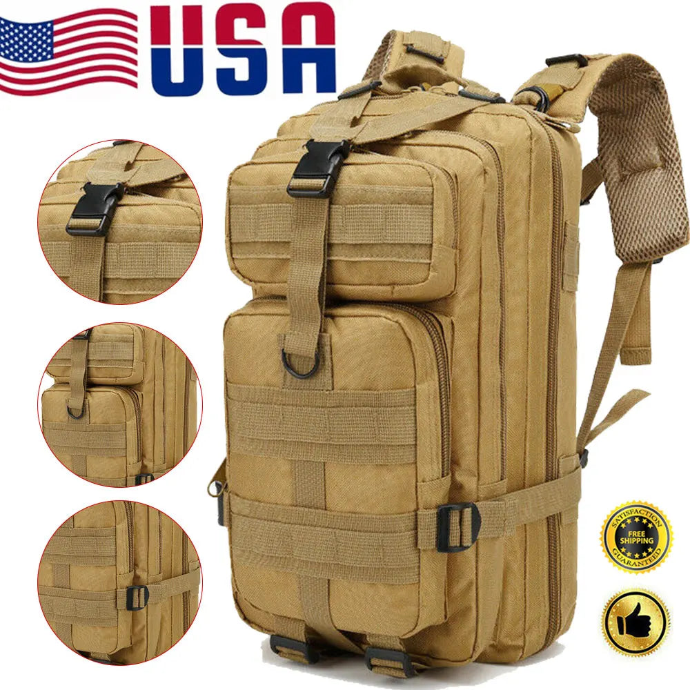 30L Tactical Backpack Assault Backpack Molle 3P Camping Hunting Backpacks Camo 3 Day Rucksack Men Hiking Outdoor Travel Backpack