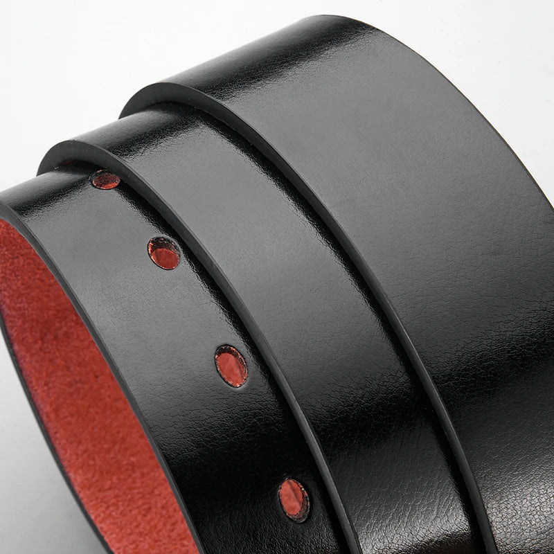 Men's Cow Leather Belt Classic Vintage Pin Buckle - Smarsty