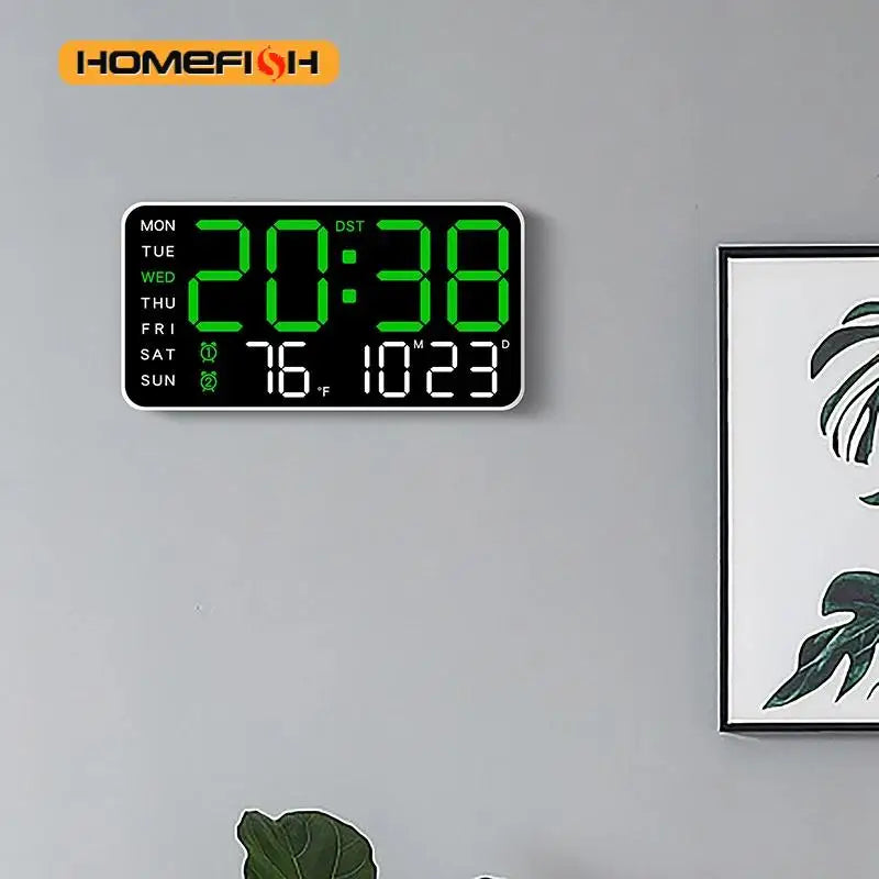 Giant Intelligent Digital Wall Clock With Temperature Display - Smarsty
