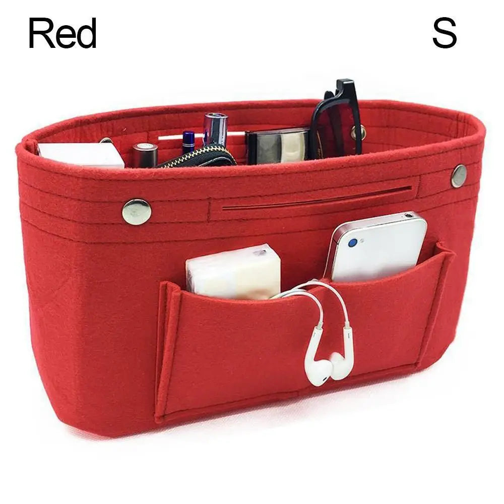 Women's Organizer Handbag Felt Travel Bag Insert Liner Purse Organiser Pouch