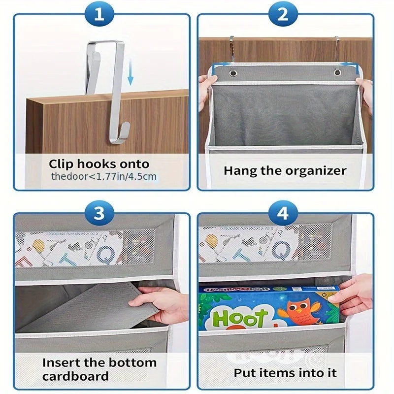 5-Shelf Hanging Storage Organizer - Behind Door, Anti-Tilt, 5 Large Capacity Pockets, Suitable for Bedroom, Bathroom by Smarsty