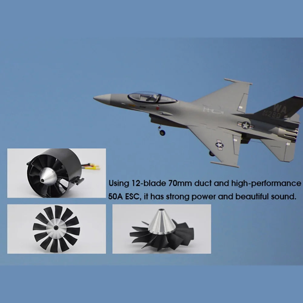 Hookll 710mm EDF Plane Jet F16 Fighting Falcon 70mm Ducted Aircraft RC Airplane KIT/PNP