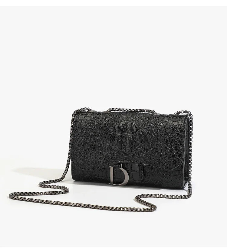 Luxurious Women's Sequined Crossbody Handbag With Chains - Smarsty