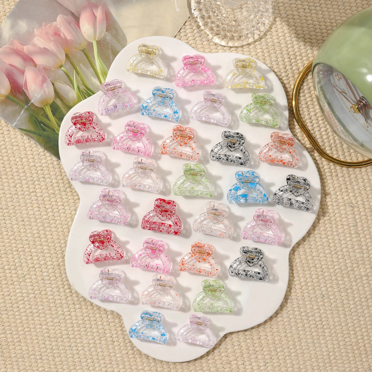 Mini Flower Hair Clips Pack Creaseless Claw Clips For Bangs - Smarsty