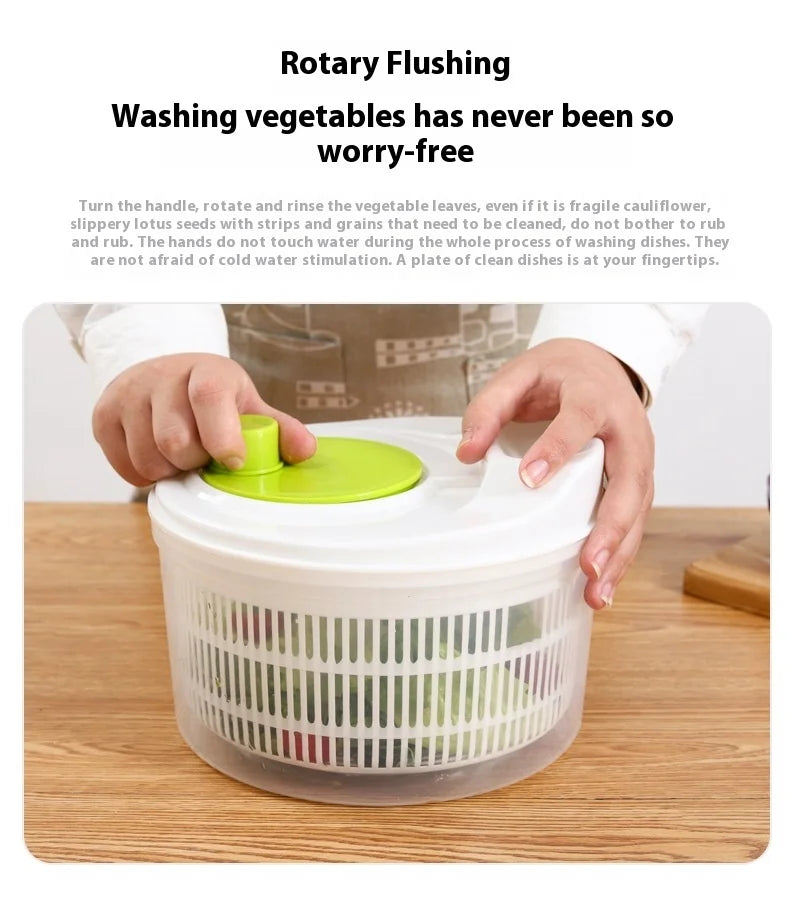 Multifunctional Household Manual Vegetable Dehydrator - Salad Spinner with Fruit, Lettuce Drain Basket | Home Kitchen Gadgets by Smarsty