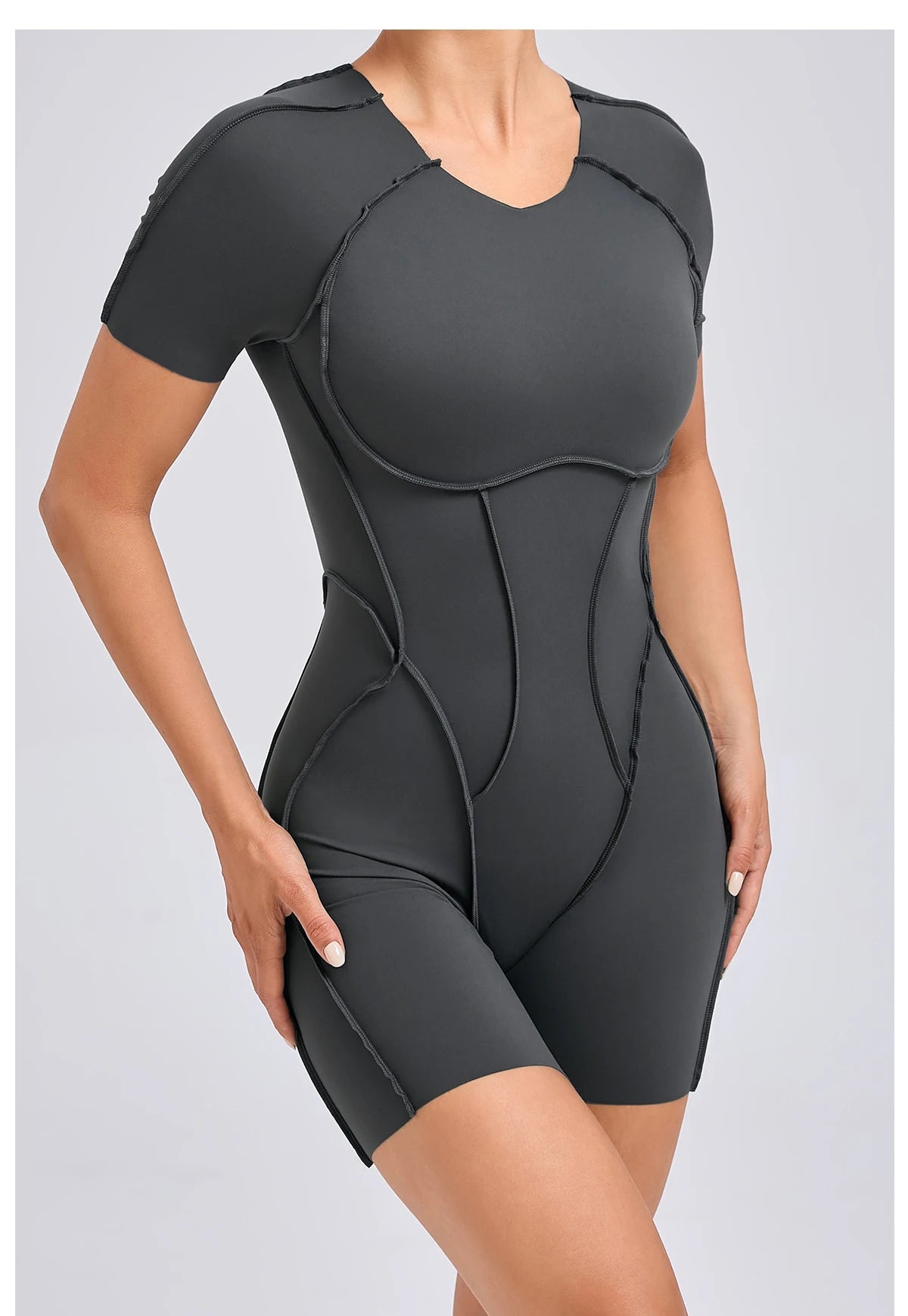 Short Jumpsuit Gym Clothes For Women Sportswear Fitness Overalls Backless Scrunch Booty Yoga Suit Sports Set Outfit - Smarsty