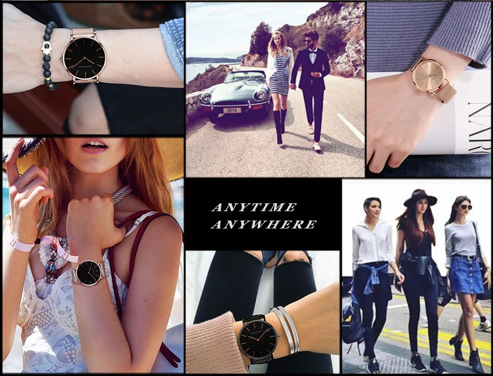 Rose Gold Women's Bracelet Watch with Japan Quartz Movement - Smarsty