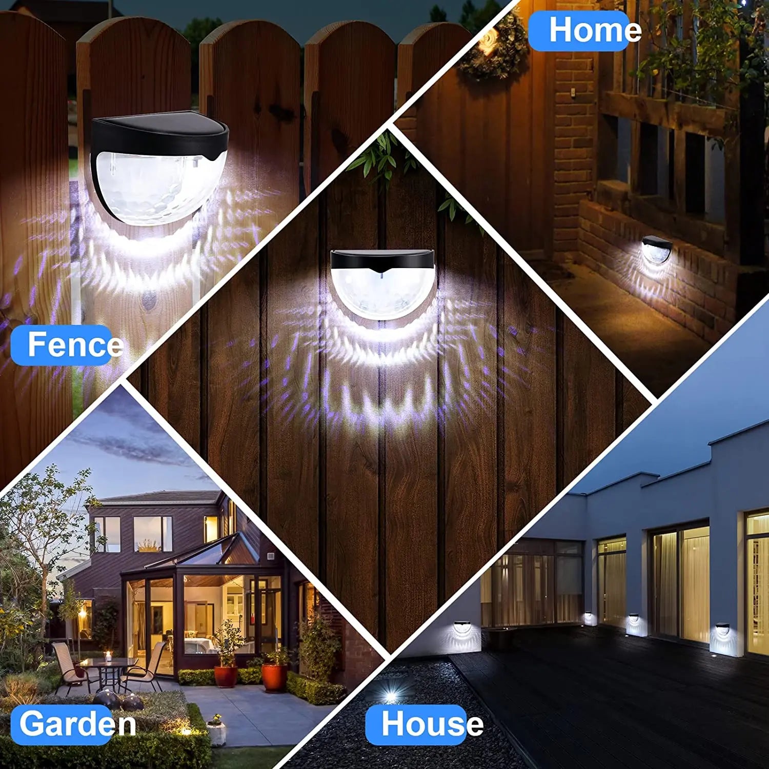 LED Solar Waterproof Fence Lights for Garden Pathway - Smarsty