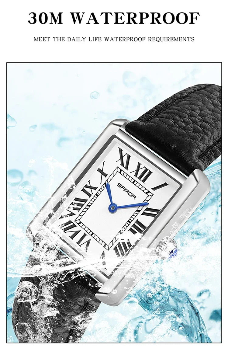 Luxury Waterproof Couple Watch with Leather Strap - Smarsty