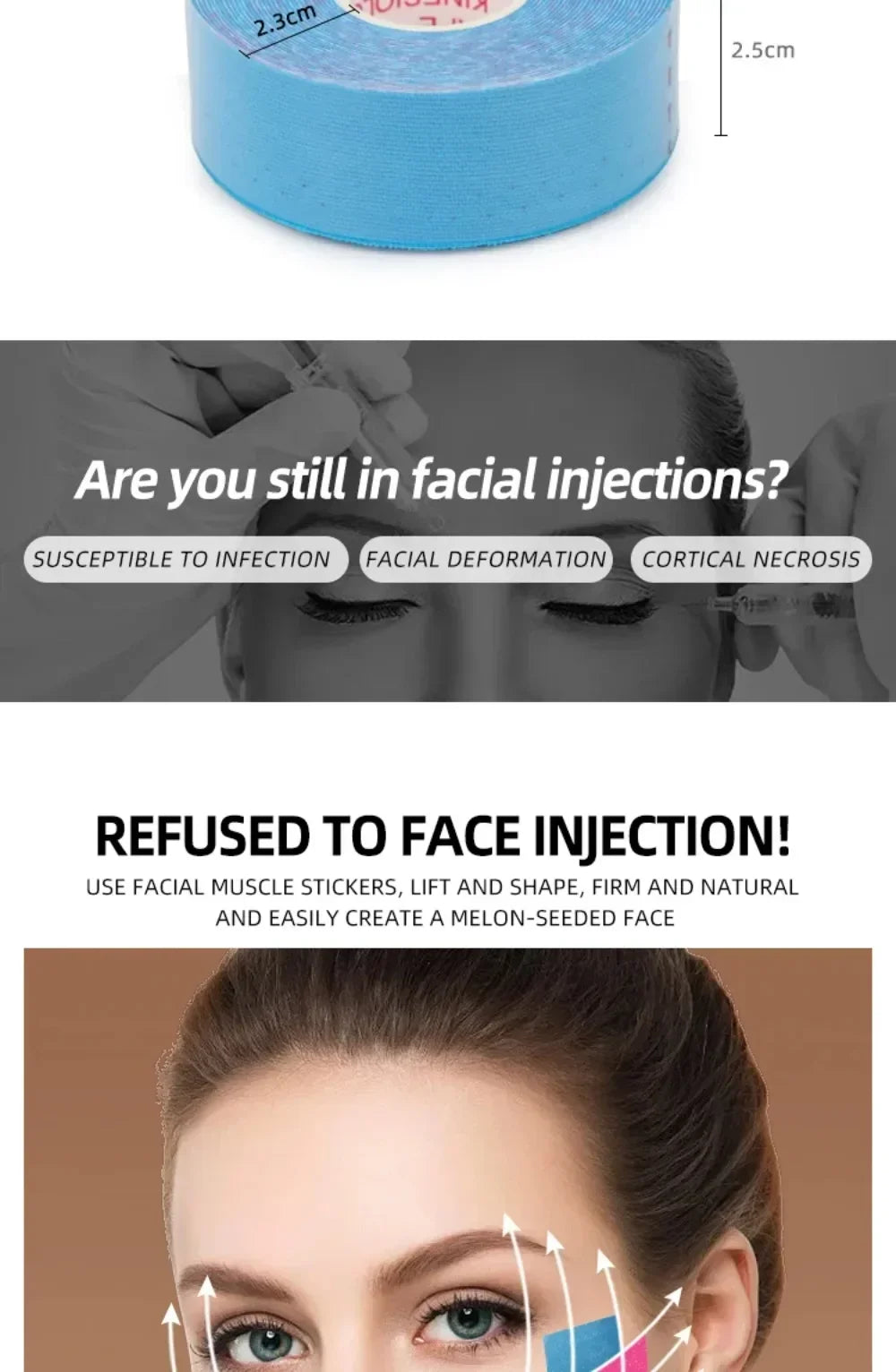 Kinesiology Tape for Instant Face and Neck Lift - Smarsty