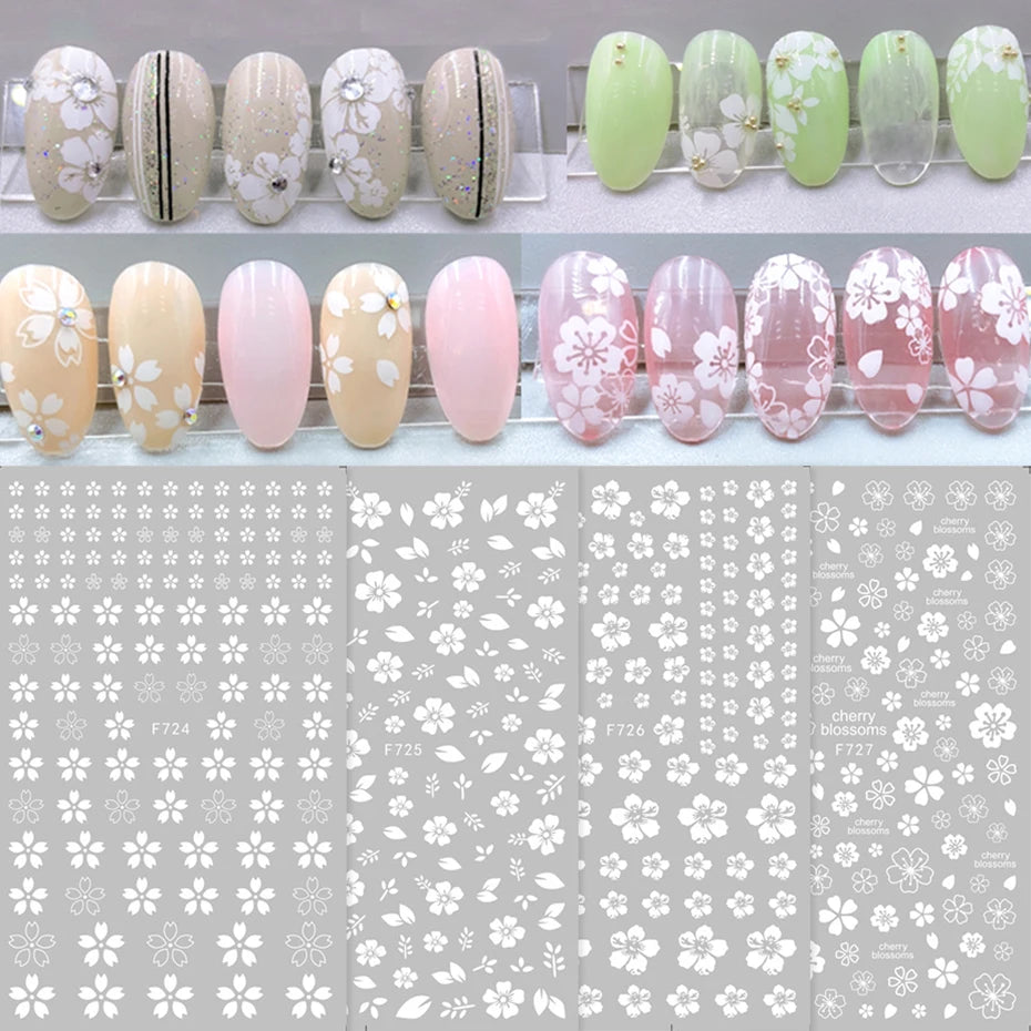 3D Sakura Flower Nail Stickers for Elegant Manicure - Smarsty