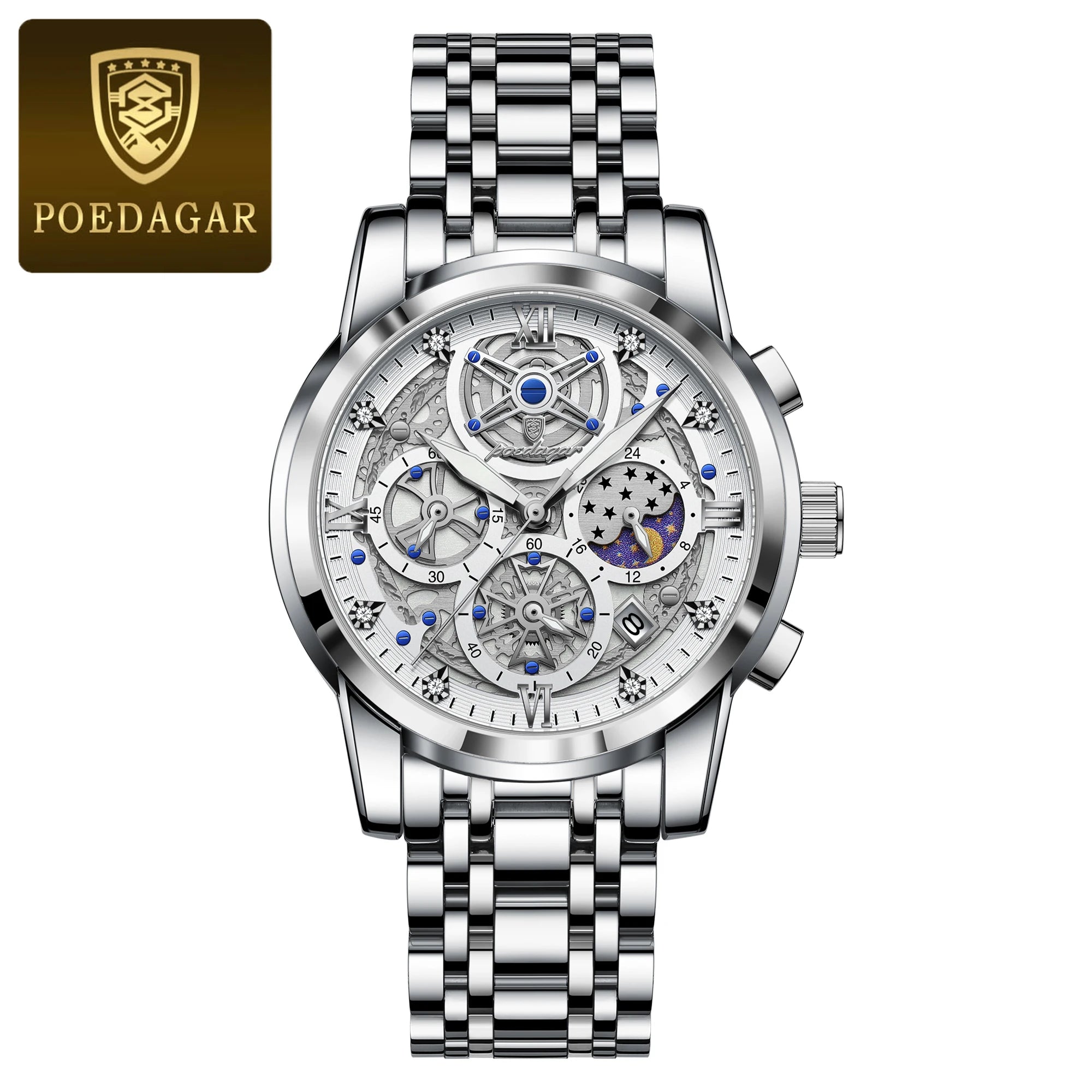 Luxury Waterproof Men's Chronograph Watch with Luminous Date - Smarsty
