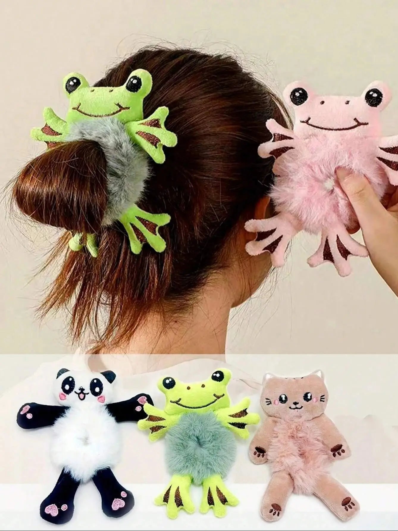 Cute Plush Hair Ties For Women Soft Elastic Bands Set - Smarsty