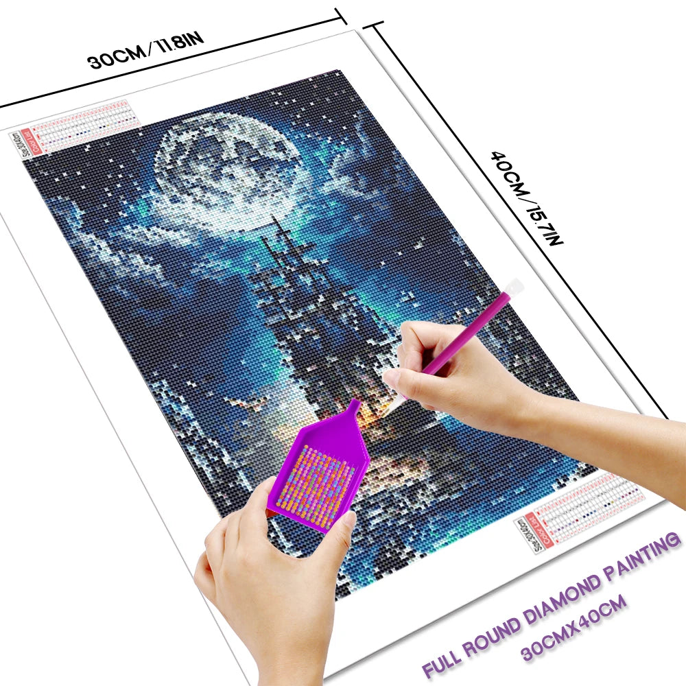 Huacan Full Diamond Embroidery Scenic Cross Stitch Kit - Smarsty