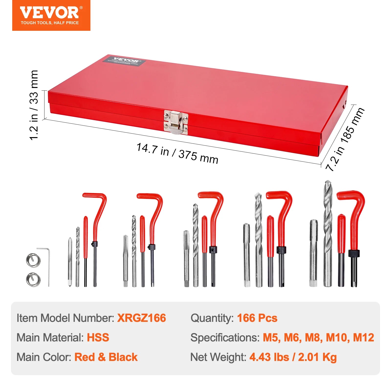 SucceBuy Helicoil Thread Repair Kit SAE Metric Rethreading Tool Kit HSS Drill Bits Thread Inserts Breakoff Installation Tools