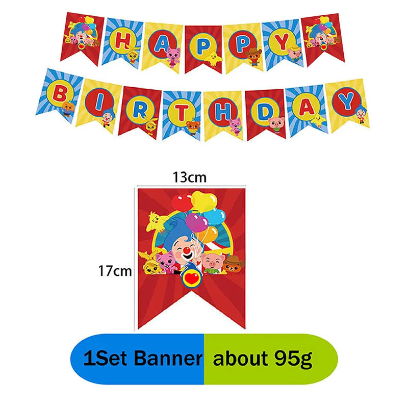 Cartoon Clown Baby Shower Party Supplies Set - Smarsty