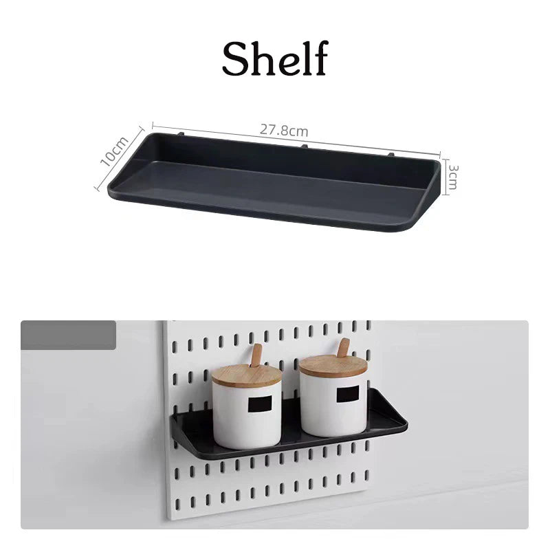 DIY Pegboard Accessories Kitchen Organization No Drill Hanging Shelf Storage Hooks Wall Organizer Crafts For Garage Room
