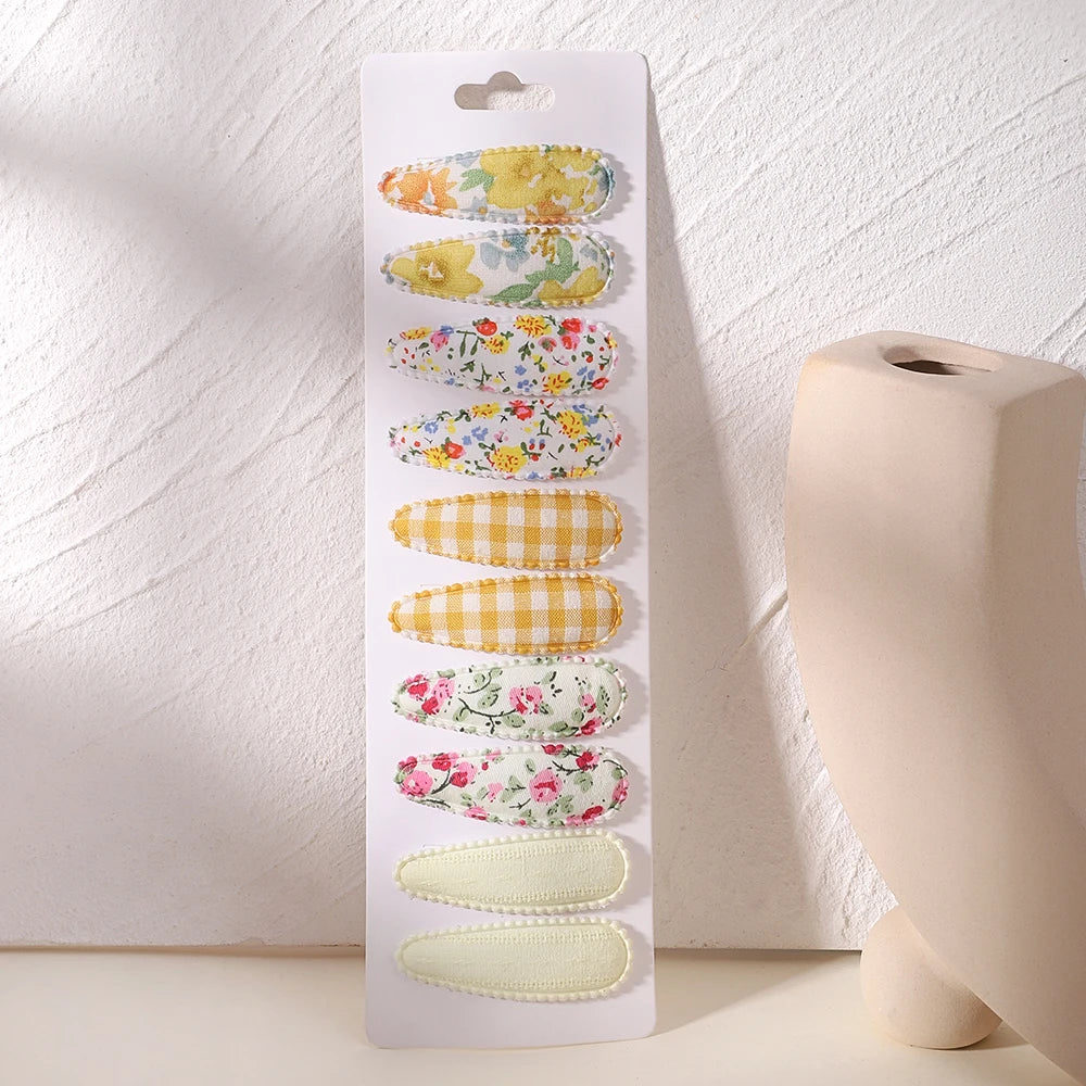 10 Pcs Cotton Alloy Hair Clips for Kids - Smarsty