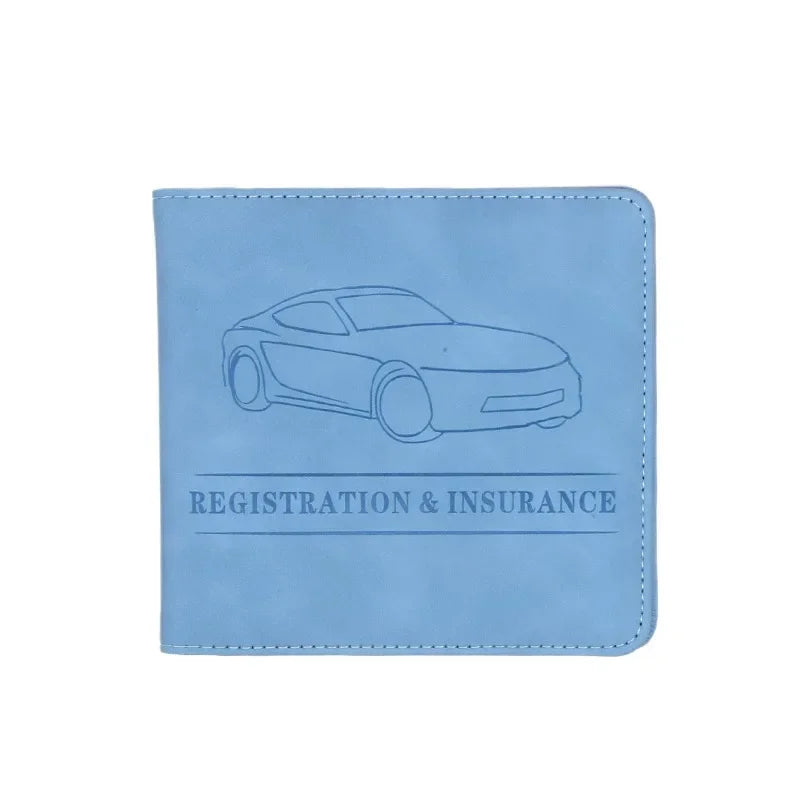 Car Registration Driver's License and Insurance Card Holder - Leather Vehicle Glove Box Automobile Documents Paperwork Organizer