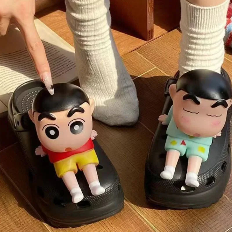MINISO Anime Series Shoe Charms 3D Doll Buckle for Clogs & Sandals Crayon Footwear Decoration X-mas Party Gifts For Girls Boys
