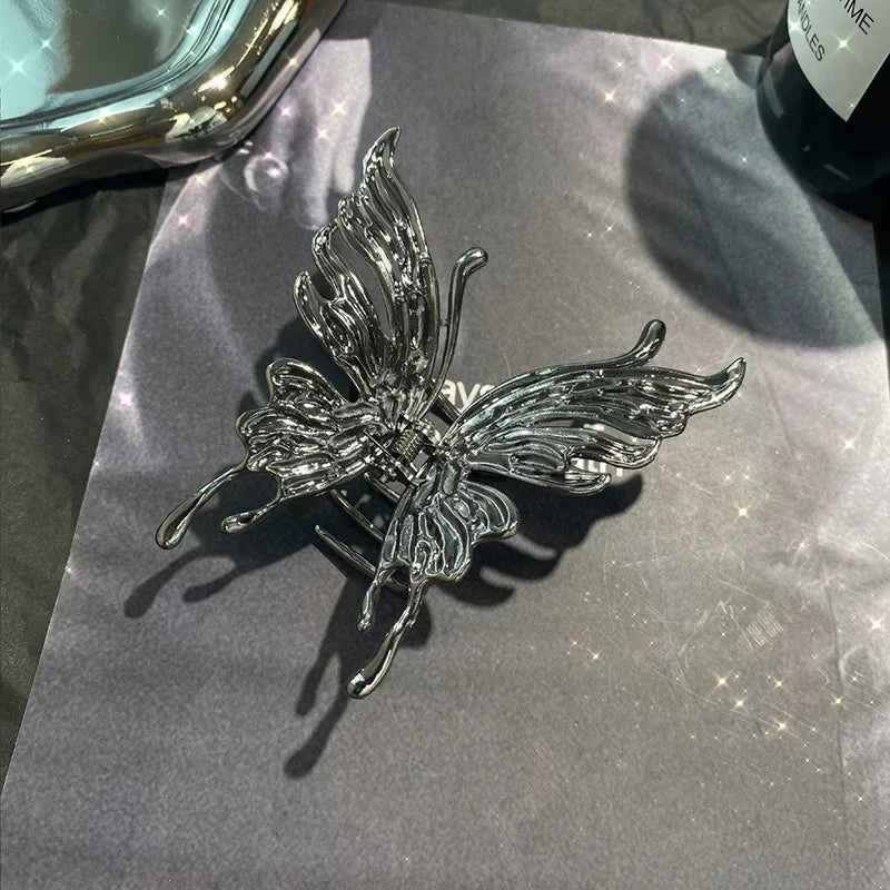 Large Hollow Butterfly Hair Claw Set Stylish Elegant Alloy - Smarsty