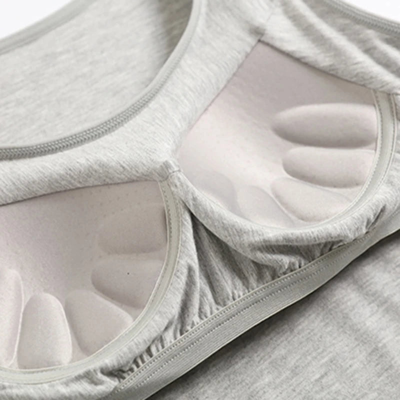 2023 Women's Vest Tops with Built In Bra Neck Vest Solid Color Padded Slim Fit Tank Tops Sexy Shirts Feminino Casual Tank Tops - Smarsty