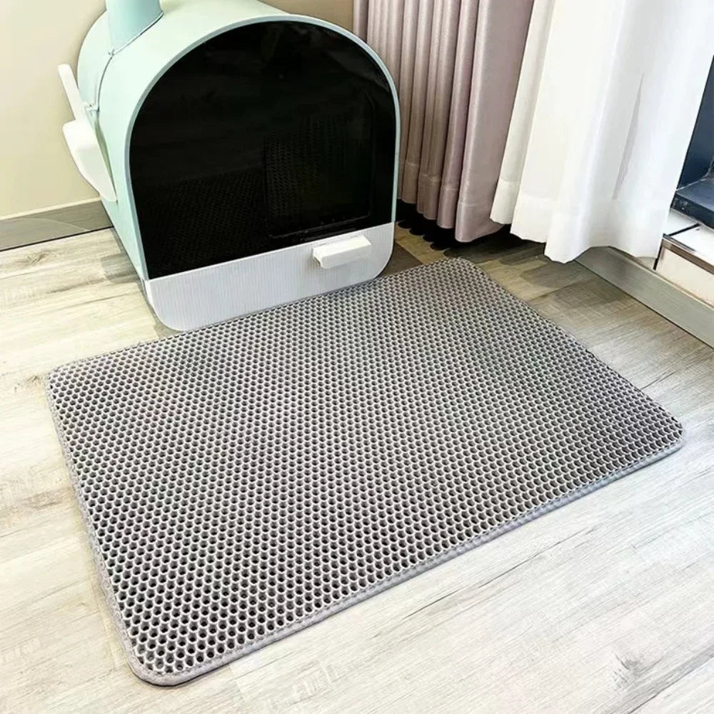 Large Cat Litter Mat Waterproof Double Layer Non Slip Litter Box Tray Pad Washable Durable Pet Toilet Training Mat - Smarsty